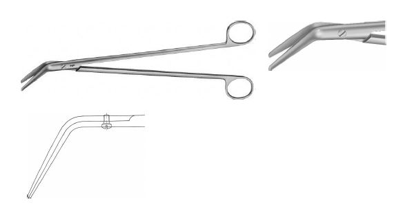 ДИСЕКЦІЙНІ НОЖИЦІ ЗАГНУТІ 60° 280MM